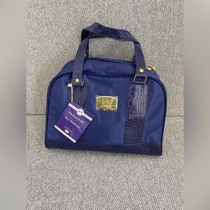 Joy Mangano Dark Purple and Gold Tote-Travel Bag. Clothes In All Mini Weekender